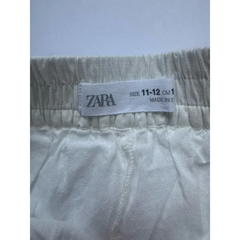 Zara Girls White Eyelet Embroidered Mini Skirt Size 11-12